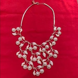 Faux pearl and rhinestone Statement Necklace